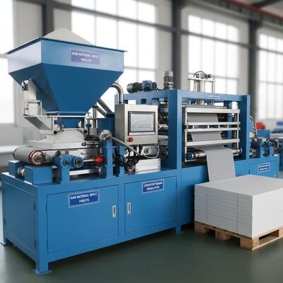 Máquina de cartão mgo azul totalmente automática matéria-prima de entrada perlita concebida para operação contínua e cartão consistente